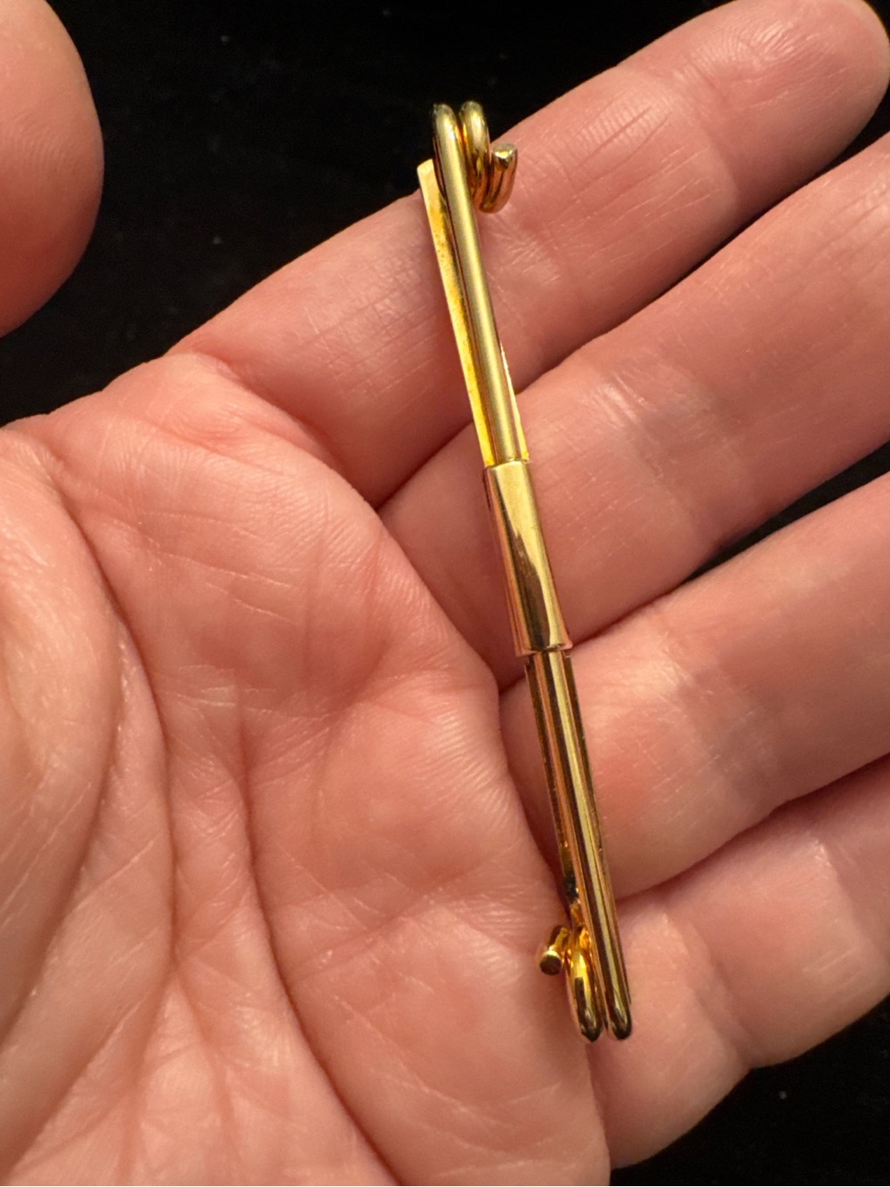 Vintage ANSON Gold Tone Double End Collar Pin Bar Men’s Dress Accessory